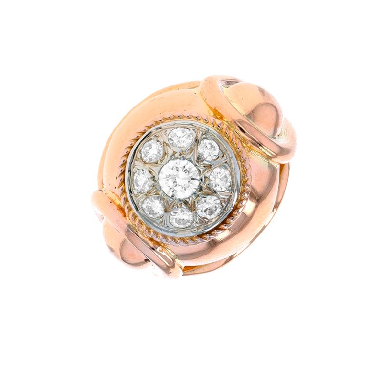 Bague vintage diamants 0.65 carat 2 ors 10.91g Comme neuf -  reconditionné disponible sur Gemme Les Bijoux